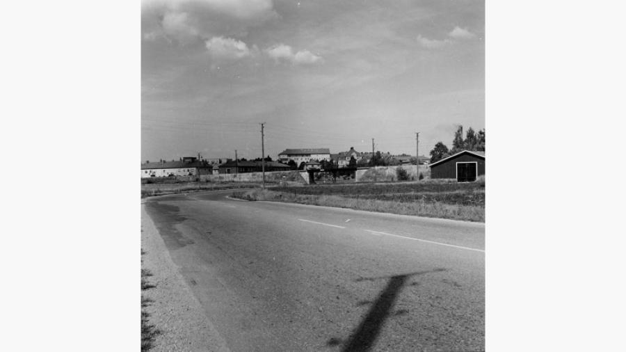 Kvarteret Skålen från Stenkvistavägen 1949 Foto: Eskilstuna stadsarkiv